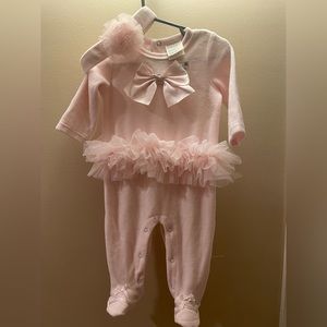 First impressions baby velour onesie